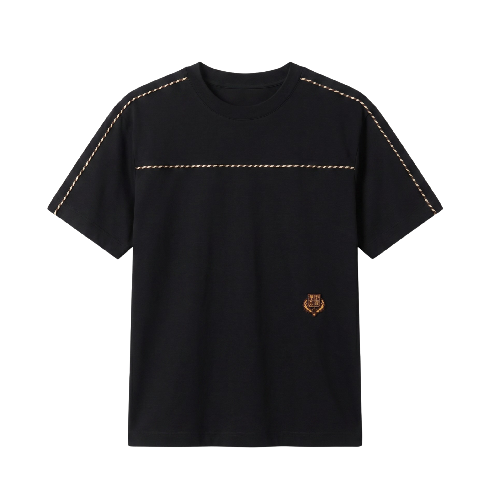 Loro Piana Embroidered Crest Piping Tee