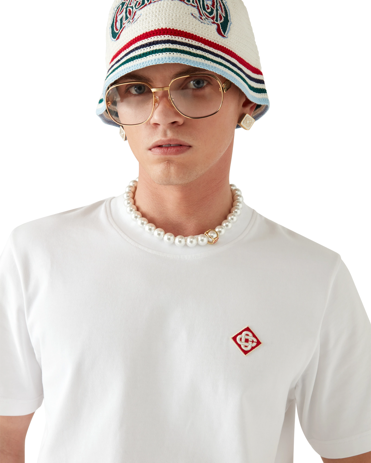 Casablanca White Diamond Logo Tee